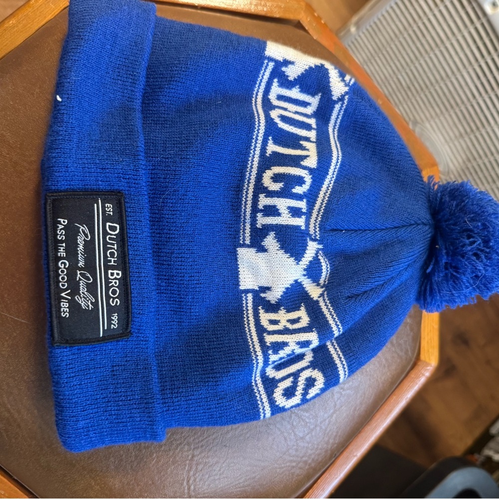 Dutch Bros Royal Blue Kids Pom Beanie